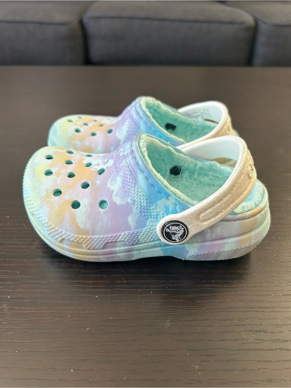 Crocs classic lined Kids Tie-Dye Fleece-Lined Clog - Blue/Purple/Pink
